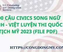 Bài Giảng 100 Câu Thi Quốc Tịch Mỹ 2023 Miễn Phí